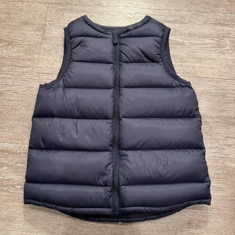 Uniqlo‎ Vest Boys Small Blue Quilted Goose Down Ultra light Puffer Full Zip